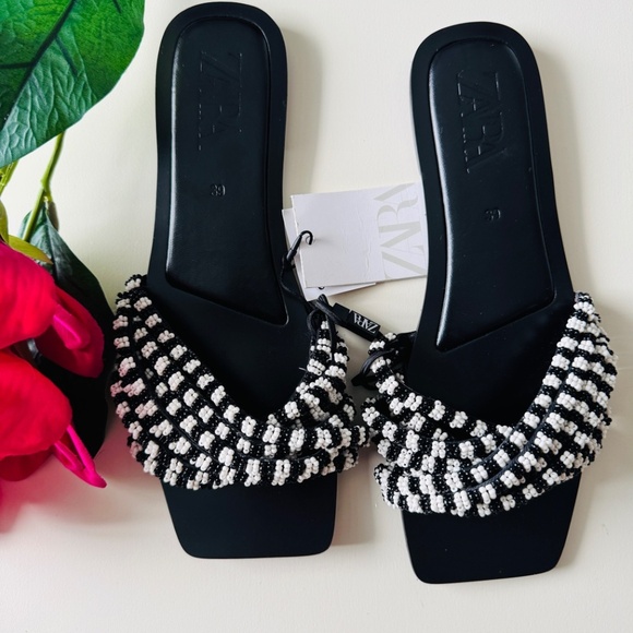 Zara beaded flat sandals - Picture 3 of 5